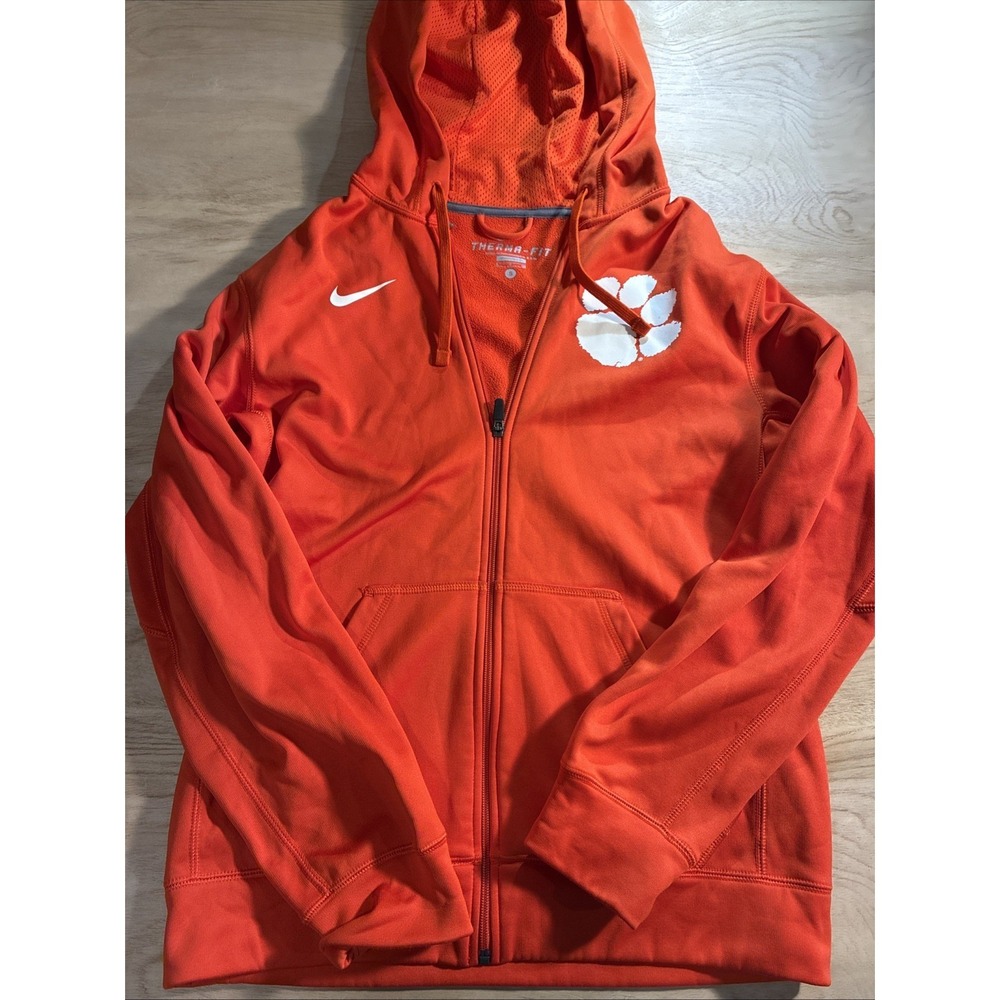 Nike Clemson Tigers Therma-Fit Full Zip Hoodie Orange Size Small
